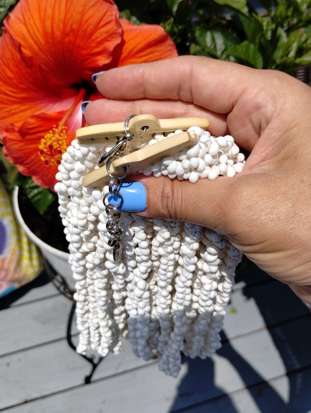 Handmade White Multi-Strand Shell Necklace - Picture 4 of 8